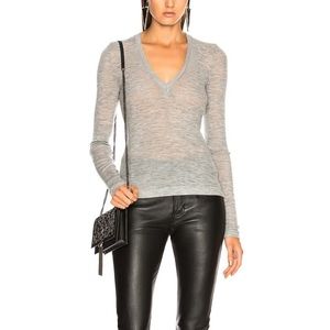 T Alexander Wang Wooly Rib Deep V Neck Top